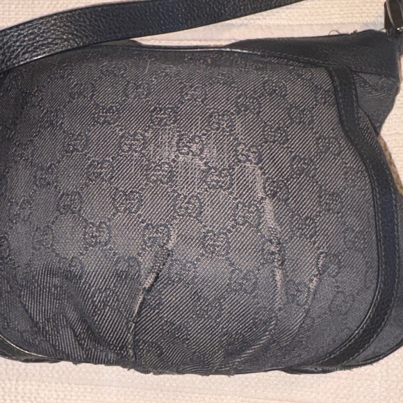 Gucci 265691 Vintage Abbey GG Shoulder Bag Black Canvas Leather Crossbody. - Picture 7 of 15